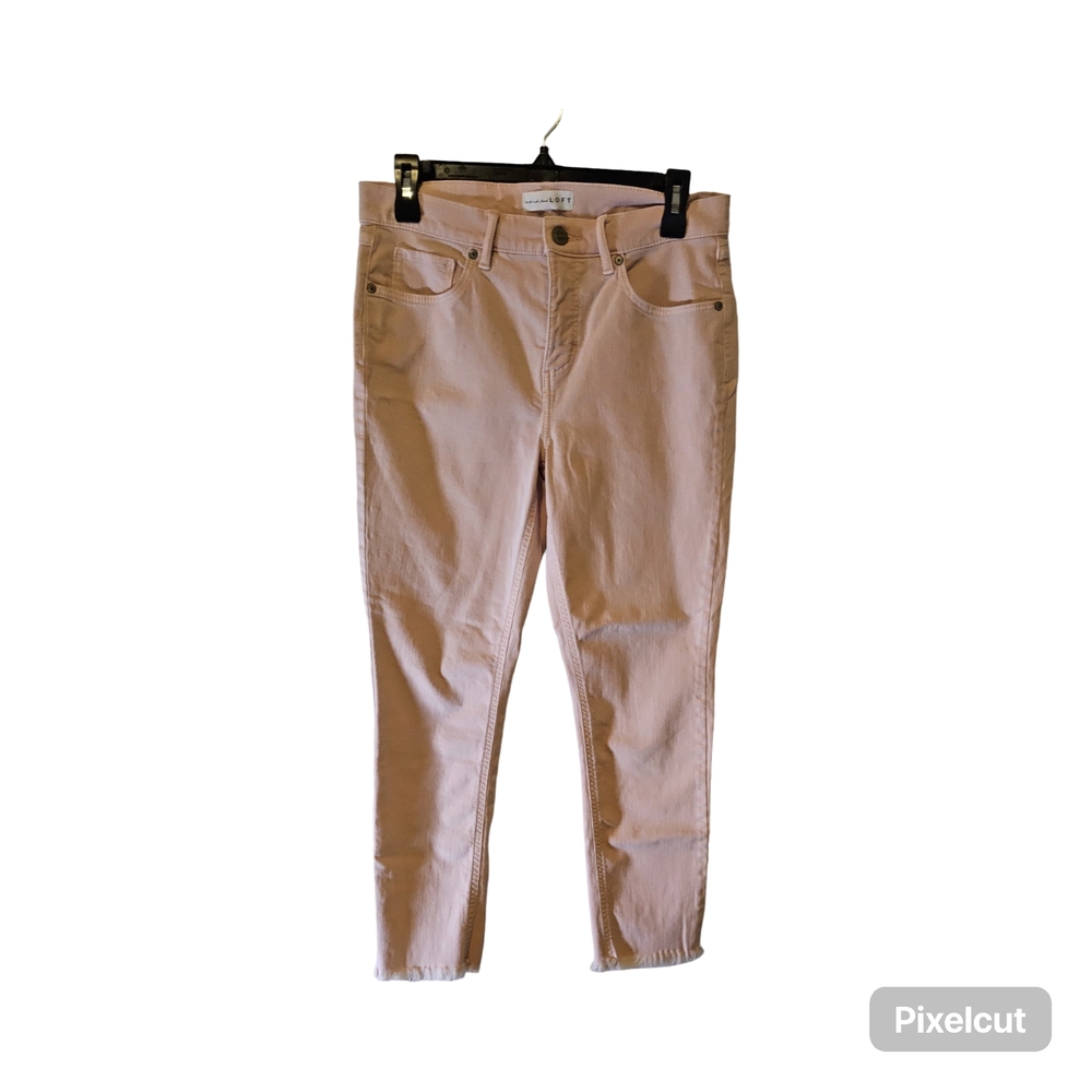 1 Preloved EUC Size 28 LOFT Pink Ankle Cropped Jeans - Picture 2 of 9